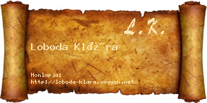 Loboda Klára névjegykártya